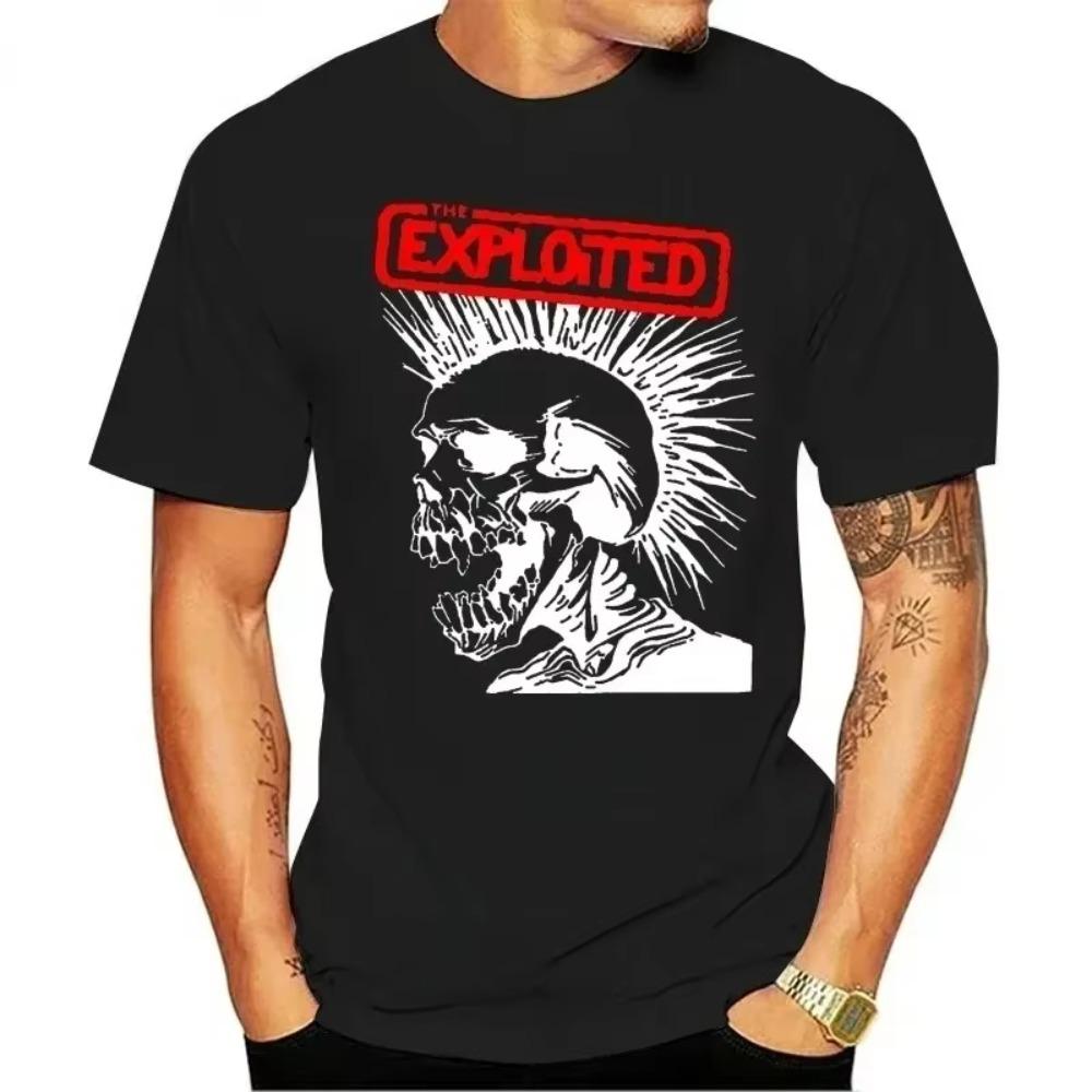 Футболка с ретро-графикой Band The Exploited Punks Not Dead Streetwear, мужская и женская футболка в стиле хип-хоп из 100% хлопка, свободные футболки