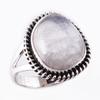 Natural Rainbow Moon Stone Gemstone Handmade 925 Sterling Silver Ring S.6 i7Z86