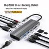 Док-станция 8K HD: HDMI 2.1/DP 1.4, Тройной дисплей, Gigabit Ethernet, USB 3.0 Конвертер для ноутбука