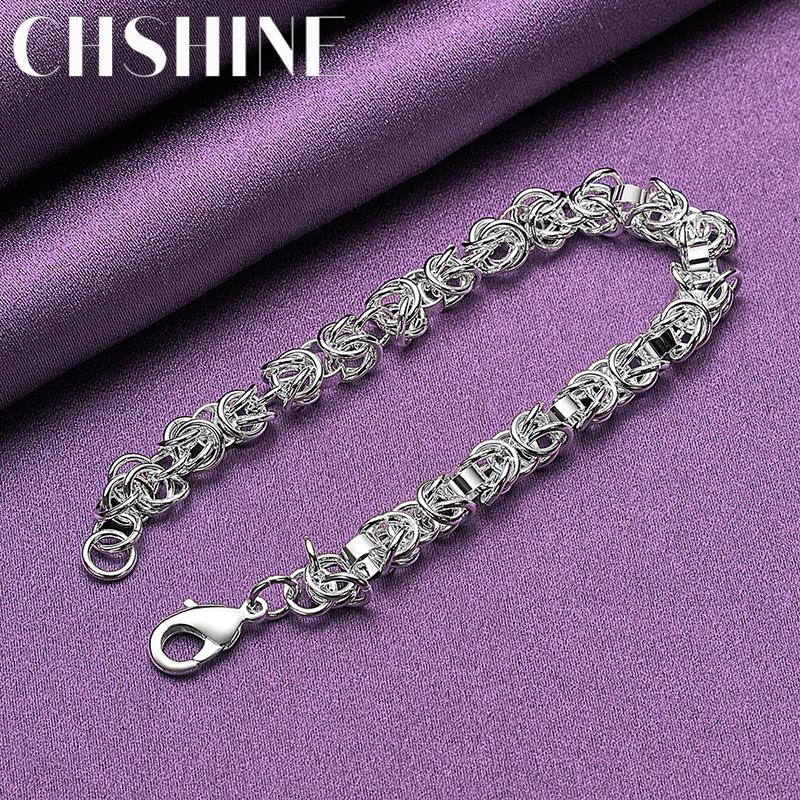 CHSHINE Мужской изысканный браслет-цепочка из стерлингового серебра 925 пробы для женщин Свадебная модная очаровательная ювелирная бижутерия