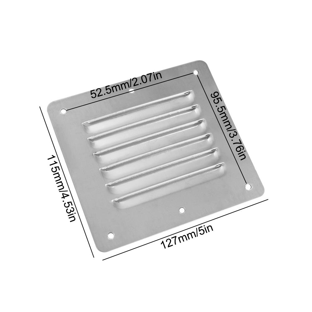 Silver Louvered Vent Cover Square Marine Boat Air Vent Plate Flat Dryer Vent Cover Outdoor