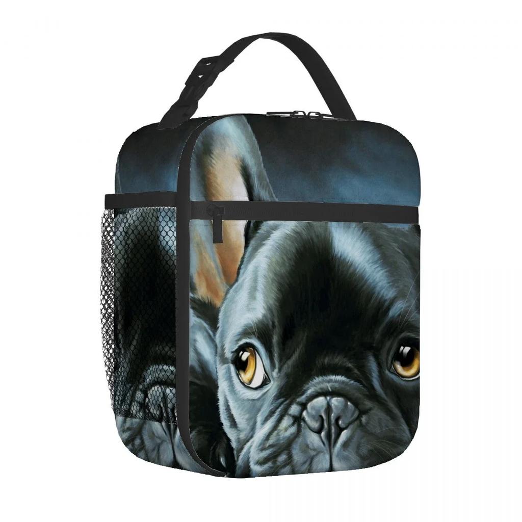 Французский бульдог мультфильм сумка для ланча портативный алюминиевая фольга утолщенный изолированный сумка для ланча подарочный водонепроницаемый сумки для ланча