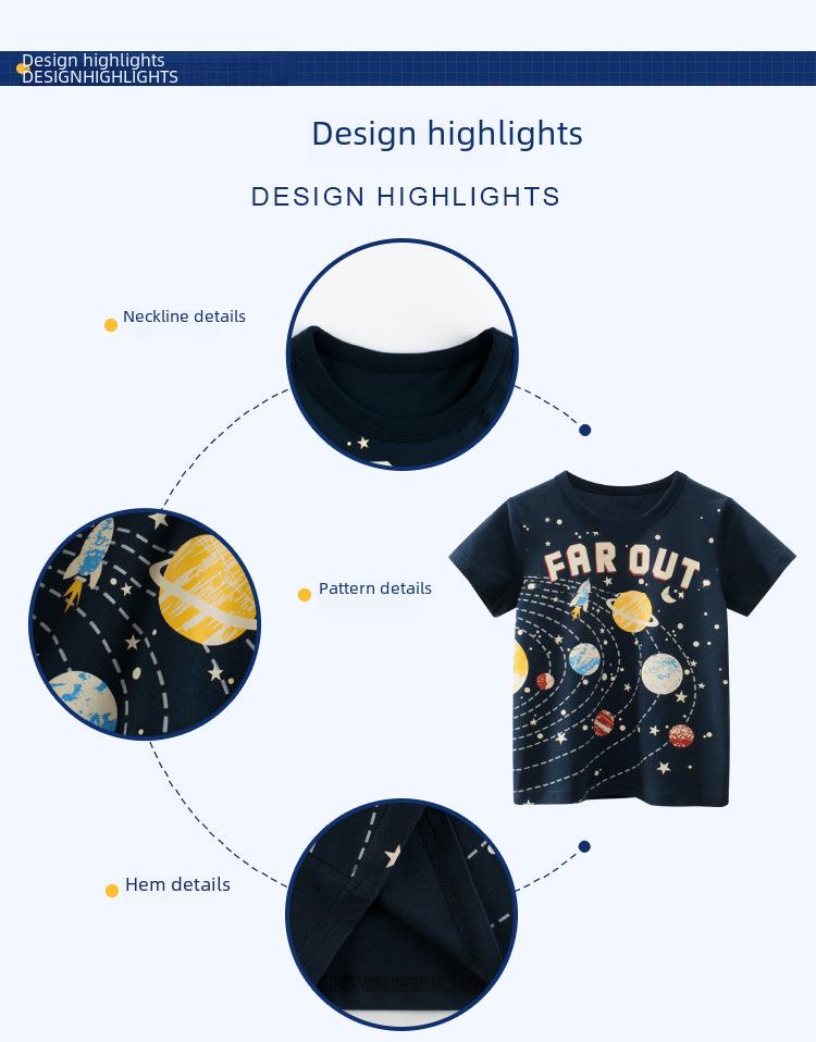 27kids Летняя футболка с коротким рукавом для мальчиков - Европейский и Американский стиль для детей