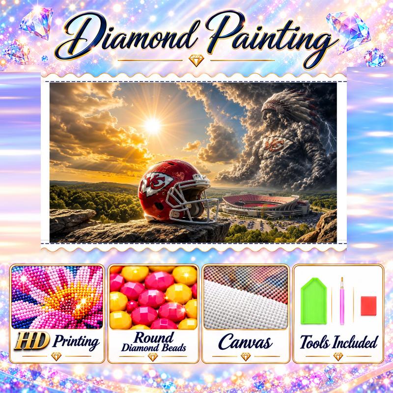 Kansas City Chiefs 5D Diamond Painting Kit DIY Full Drill Diamond Art Home Wall Decor