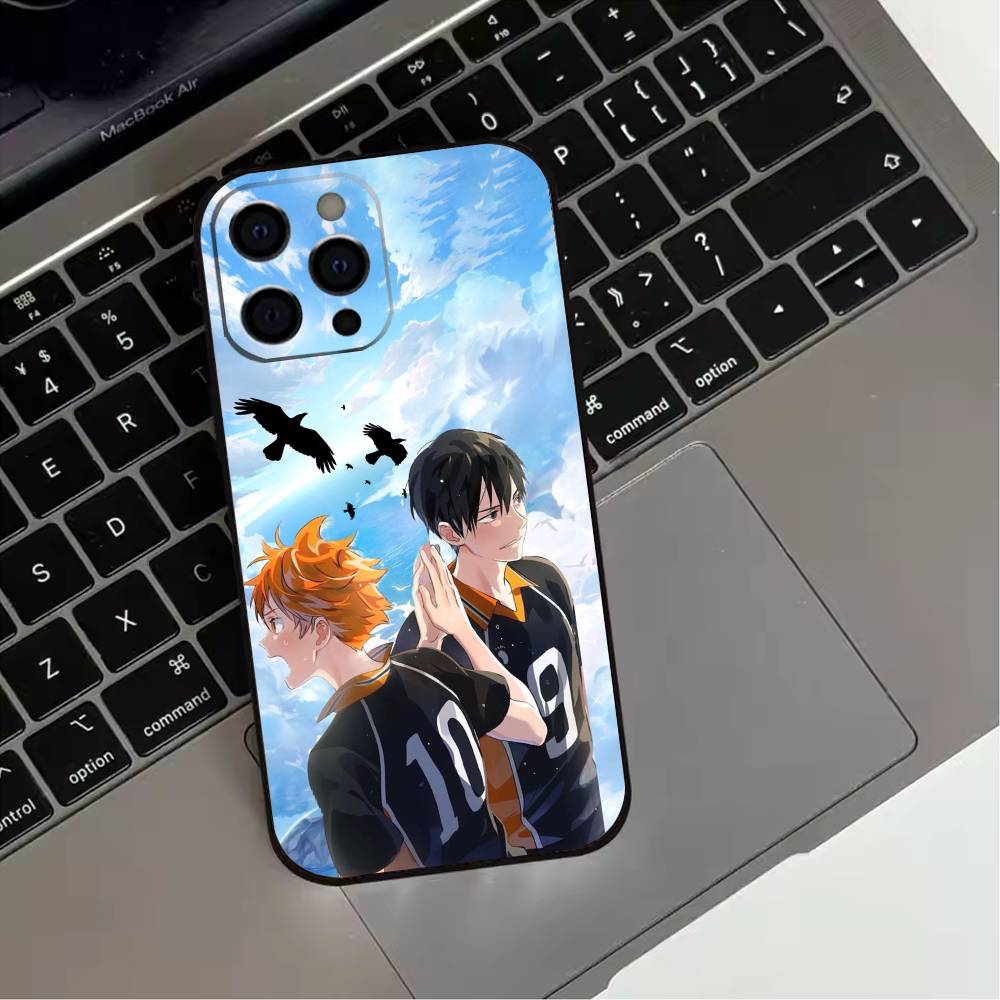 E-Epic Volleyball Haikyuu Phone Case For iPhone 17,16,15,14,13,12,11 Plus,Pro Max,XS,Soft Silicone Black Cover