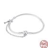 925 Silver 17-20CM Heart Pave Zirconia Original Bracelets Infinity Bracelet Fit DIY Charms Bead Birthday Jewelry Gifts Hot Sale