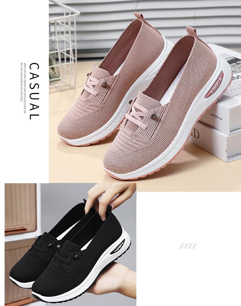 Женские повседневные кеды из дышащего материала Flyknit, без шнуровки, большого размера