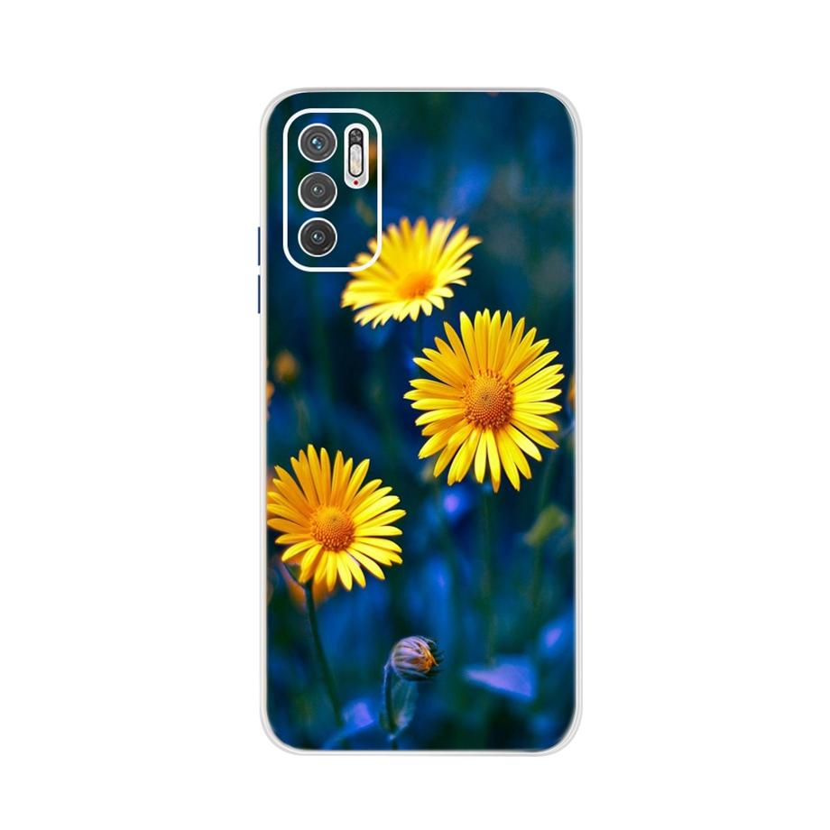Чехол Для Xiaomi Redmi Note 10 5G Capa Цветы Мягкий Силикон Чехлы Для Redmi Note 10 Note10 10T Poco M3 Pro 4G 5G Прозрачный Fundas