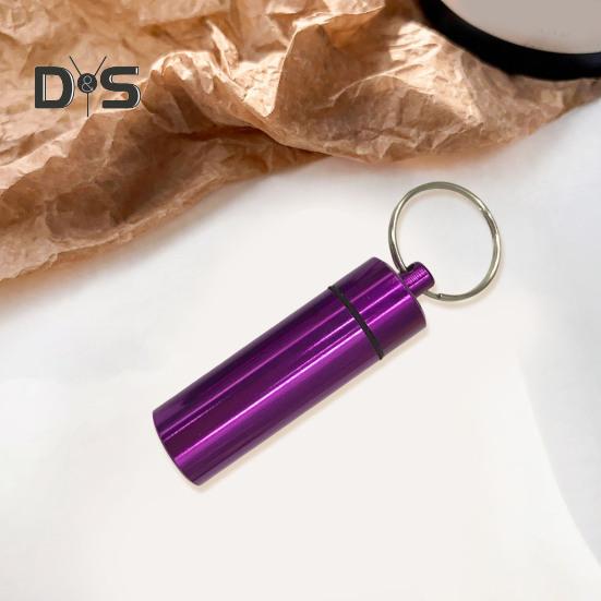 Брелок-подвеска, водонепроницаемый алюминиевый сплав, флакон для таблеток, герметичный секретный контейнер, держатель для путешествий на открытом воздухе с петлей для подвешивания