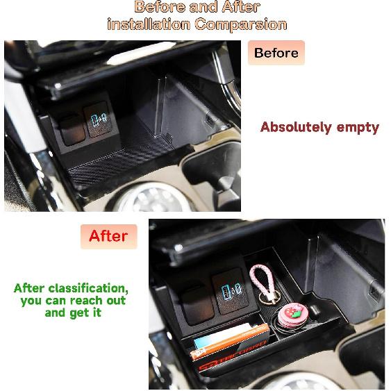 TACOBRO Center Console Tray Compatible With Ford Explorer 2024 Accessories,Compartment Ert Organizer Secondary Storage Box ABS Material (Not Fit