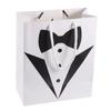 2/5pcs New Recyclable Party Supplies Tuxedo Groomsmen Thank You Shop Loot Gift Bag with Handles
