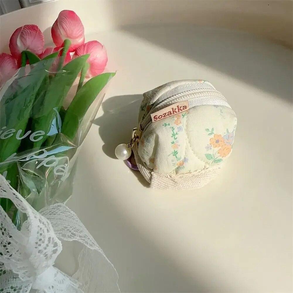 Мини-кошелек для монет, милый маленький цветок, сумка для хранения монет, маленький кошелек, держатель для ключей, подвеска, сумка для наушников