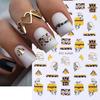 3D Fall Nail Stickers Gold Leaf Cotton Flowers Transfer Decals Nail Adhesive Sliders Manicure 2023 Autumn Decorations TRSTZ-SJ
