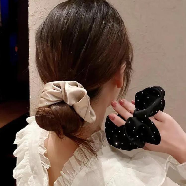 Sparkling Ponytail Holder Soft Textured Scrunchies for Stylish Women Girls Elegant Hair Accessories Hair Styling Tools