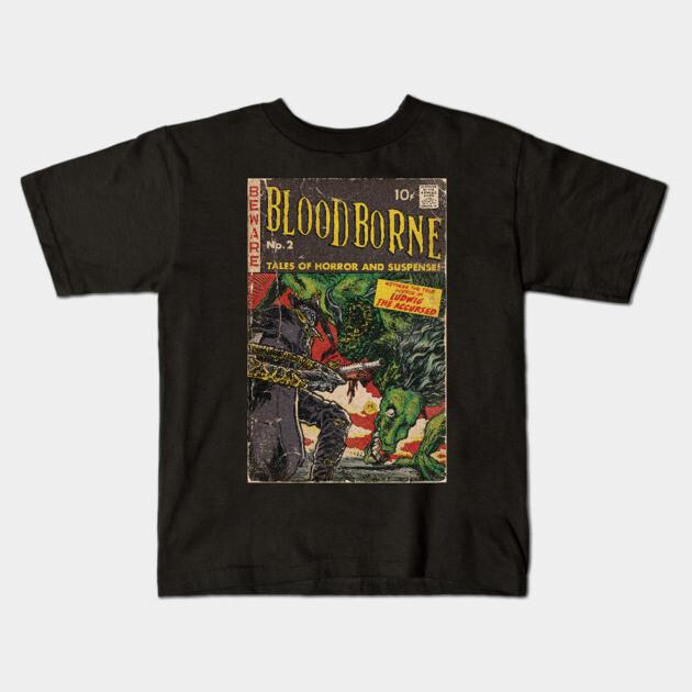 Boys Girls Soft Cotton Graphic Tees Bloodborne - Comic Cover Fan Art T-shirt Breathable Daily School Wear Kids T-Shirts