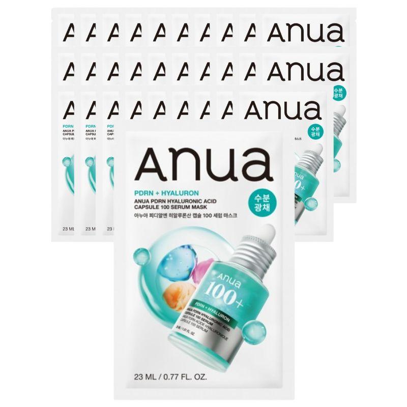 Anua PDRN Hyaluronic Capsule 100 Serum Mask 23ml x 10 with Sodium DNA, Hyaluronic Acid, Collagen, Niacinamide & Panthenol