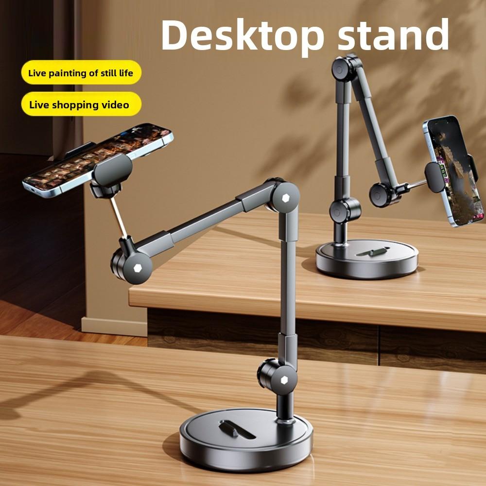 Adjustable Height Telescopic Phone Stand Stable Base Portable Tablet Stand Universal Metal Desktop Phone Holder Live Learning