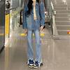 Весна 2022, женские джинсы с высокой талией y2k, эстетические, женские широкие джинсы, мешковатые женские джинсовые капри, брюки, джинсовые брюки для мамы