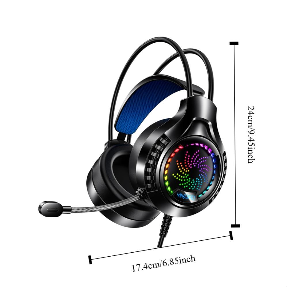 Большие проводные игровые наушники с амбушюрами для компьютера/ПК/геймера/мобильного телефона/ноутбука