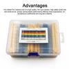 2600pcs 130 Values Resistors Assortment Kit Metal Carbon Film Resistors  For Hobbyists