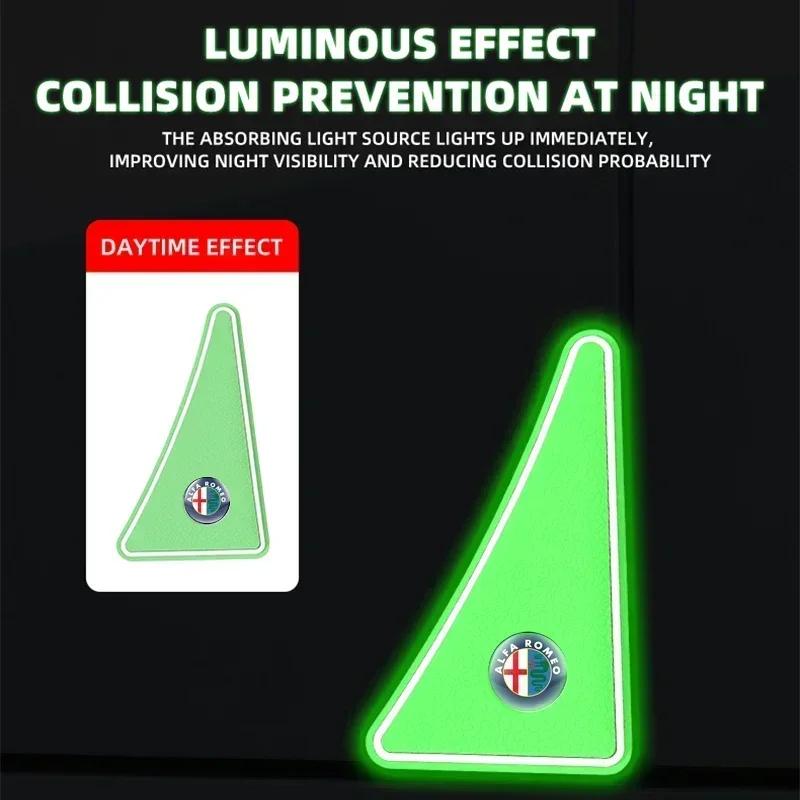 2Pcs Car Door Corner Cover Anti-collision Protection Stickers Accessory for Alfa Romeo 4C 159 Spider Giulia Giulietta 156 147 ofh853