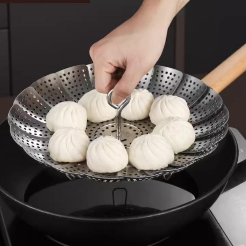 9-дюймовая подставка для пароварки из нержавеющей стали с корнем лотоса, складная пароварка, кухонная корзина для сбора фруктов, кухонные принадлежности