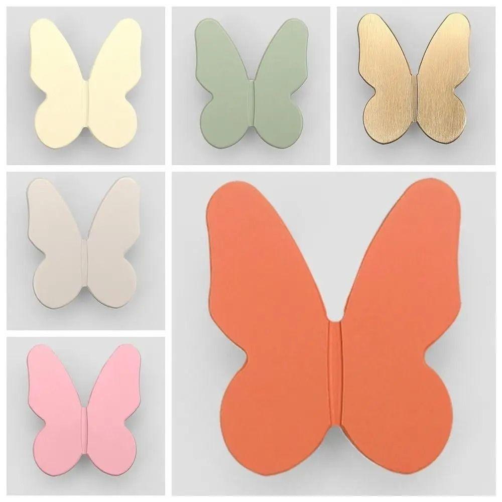 Zinc Alloy Butterfly Shape Door Pulls Butterfly Shape Single Hole Drawer Knobs  Cabinet