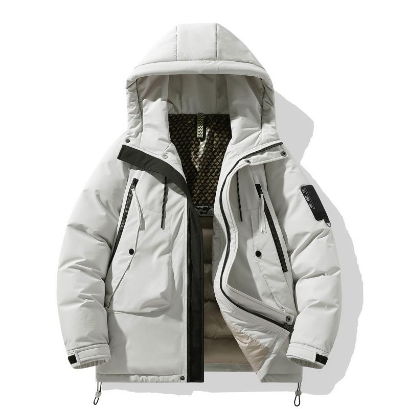 Зимняя модная уличная куртка пуховик модная свободная повседневная с капюшоном многокарманная парная куртка