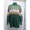 Women's Long Sleeve Turtleneck Geometric Pattern Loose Casual Sweater
