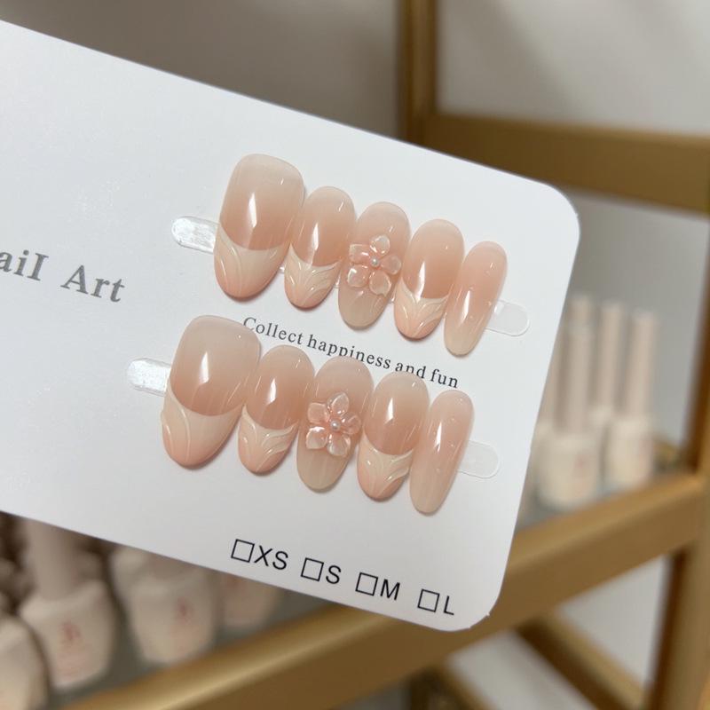 Peach Blossom Gradient Ice Flower Blush - 3D Wearable Manicure and Whitening Effect