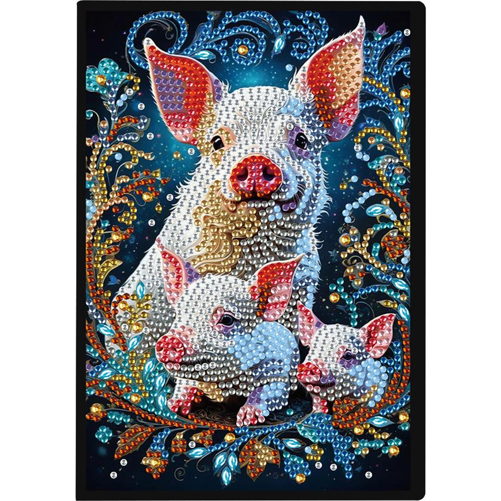 50-Page A5 Size 5D DIY Diamond Art Painting Notebook Kit Crystal Notepad Sketchbook for Birthdays Or Christmas Gifts