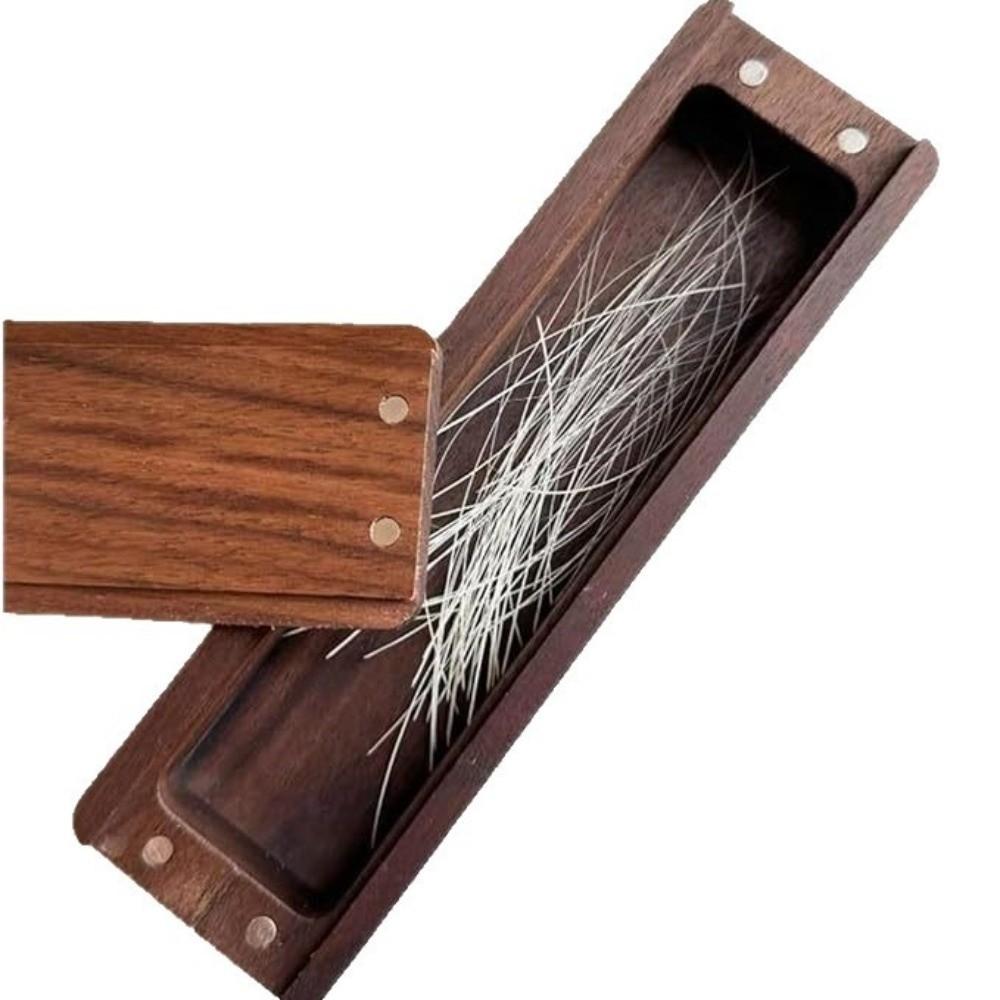 Solid Wood Walnut Wood Cat Whisker Box Magnetic Closure Pet Memorial Box Animal Hair Collection