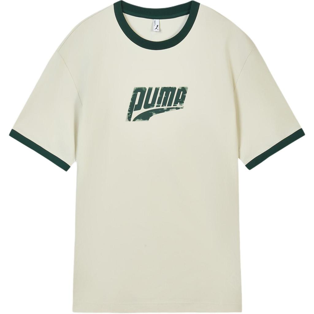 Puma Easy Miles Ss Ringer Свободный Пуловер с Круглым Вырезом Футболка с Коротким Рукавом Унисекс Топы 636294-87
