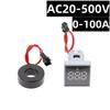 22MM 0-100A Digital Ammeter Current Meter/Voltage Meters Indicator Led Lamp Square Signal Light AC20-500V