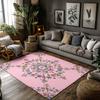 Cute Pink Floral Doormat Washable Indoor Outdoor Rug Non Slip Welcome Mat Home Decor Area Rug Floor Mat Kitchen Rug Living Room