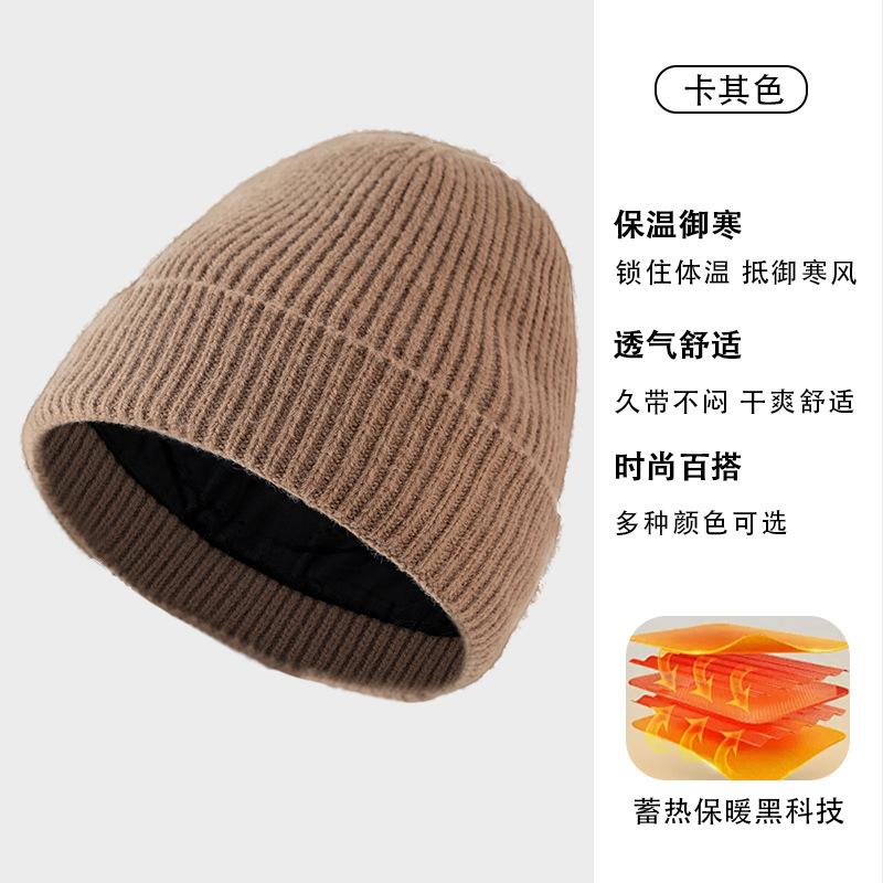 Зимняя шапка мужская ветрозащитная шерстяная шапка взрослая новая плюшевая теплая универсальная уличная вязаная шапка