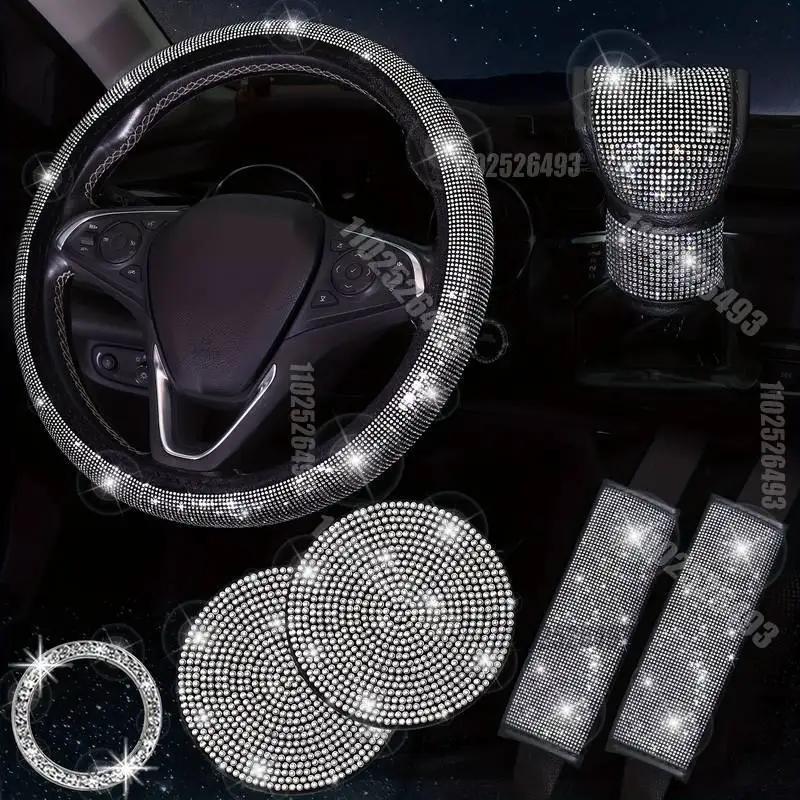 Полный Комплект: Чехол на Руль Автомобиля, Чехол на Подушку Безопасности, Подстаканник, Кнопка Start/Stop (One Touch), Аксессуары для Ремня Безопасности Автомобиля, Накладка на Плечо