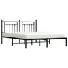 Metal Bed Frame with Headboard Black 183 x 213 cm