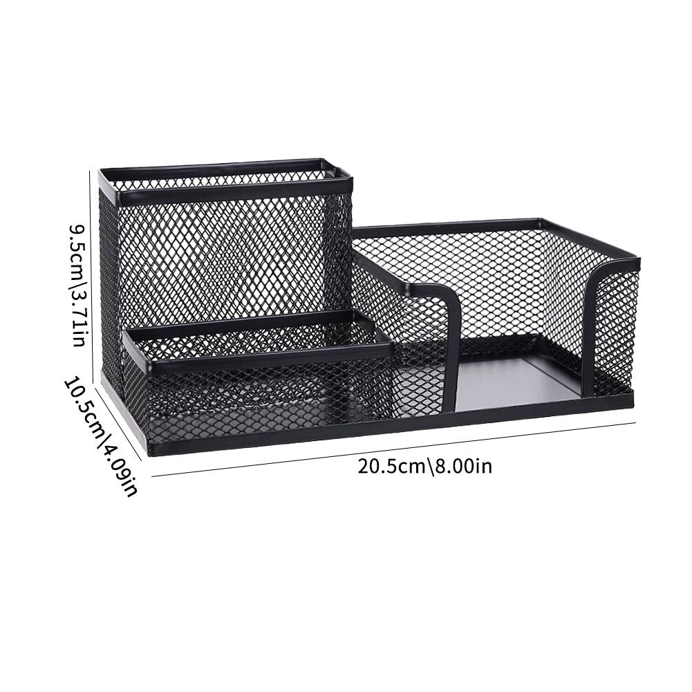 Pen Holder With Three Compartments Iron Art Pen Holder Desktop Storage Pen Box Four Compartments Storage Box