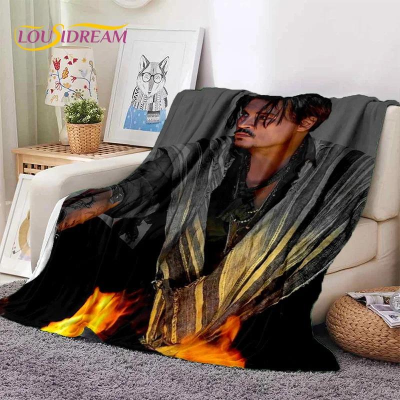 3D Printing Johnny Depp Star HD Soft Blankets,Keep Warm Throw Blanket Comfortable Blanket for Picnic Beds Sofa Home Bedroom Gift