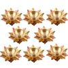 Set of 8 Brass Diya for Puja Oil Lamp Lotus Shape - Deepak for Pooja Diwali Decoration Items - Diwali Gift - Return Gift