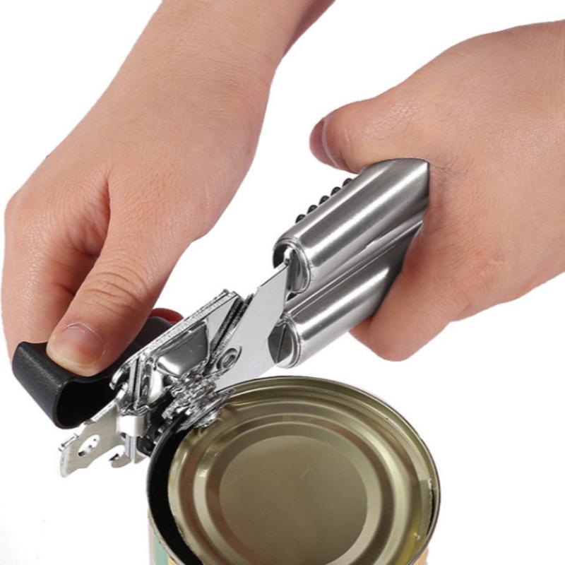 Консервный нож из нержавеющей стали, ручной мощный нож для консервных банок, многофункциональный бытовой открывалка для бутылок 3 в 1