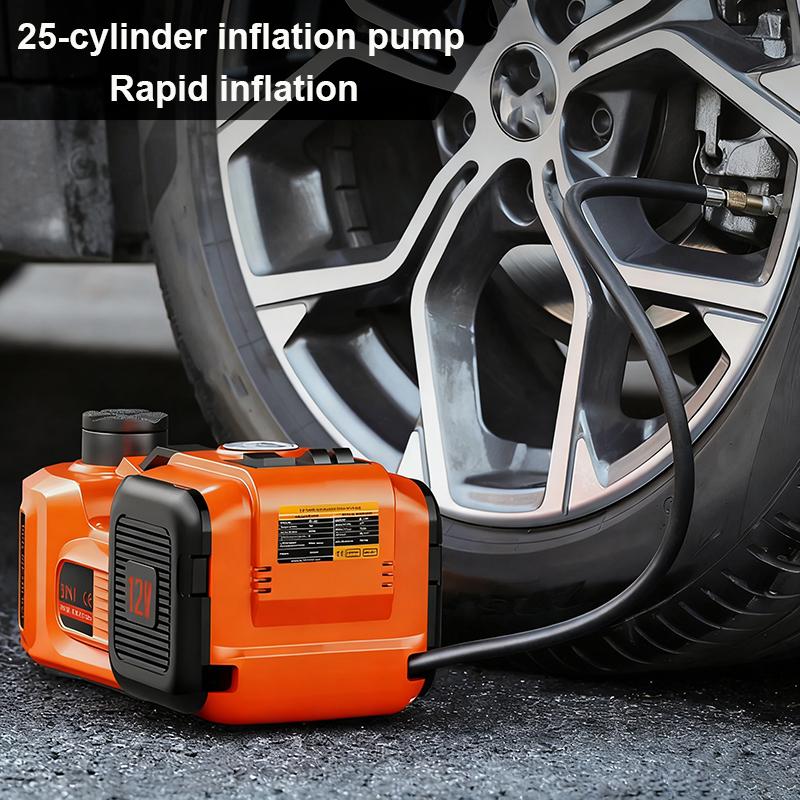 25-cylinder Inflation Pump Electric Car Jack 5T Hydraulic Car Jack with Built-in Inflatable Pump and LED Light Car Jack 15~45cm