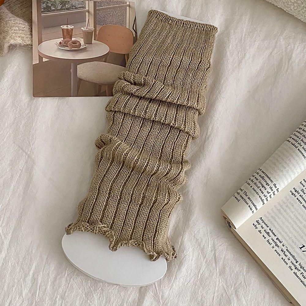 Милые Сладкие Лолиты Вязаные Носки Вязание Длинные Гольфы Однотонные Носки для Сапог Осень Зима