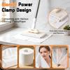 Automatic Cloth Changing Hands-Free Mini Mop, Snap Grip Lazy Mops ,Disposable Dust Mop with 4 Reusable Cloths, 360°Rotating Head Long Handle Stick