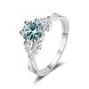 Bague Ringen Ювелирные изделия из стерлингового серебра S925, роскошное кольцо с бриллиантом 1 карат D-цвета, муассанит, женский цветок, растение, дизайн, размер 5-9, подарок
