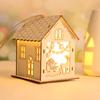 New Christmas LED Light Wood House Cute Christmas Tree Hanging Ornaments Holiday Decoration Home Decoration Accessories