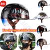 Ретро Мотоциклетный Шлем Сертификация Защитная Кепка Винтажная Мужская Женская Бейсболка Полушлем для Езды Гоночный Мото Шлемы