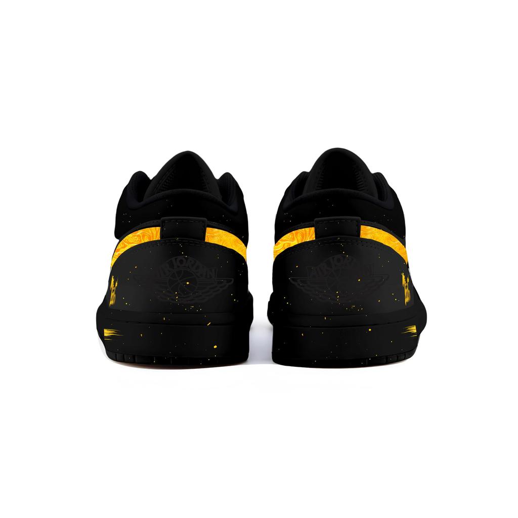 Jordan Air Jordan 1 Gilded Swift Shadow Abrasion Resistant Abrasion Resistant Vintage Basketball Shoes Men's Black Gold 553558-093(Team266-)
