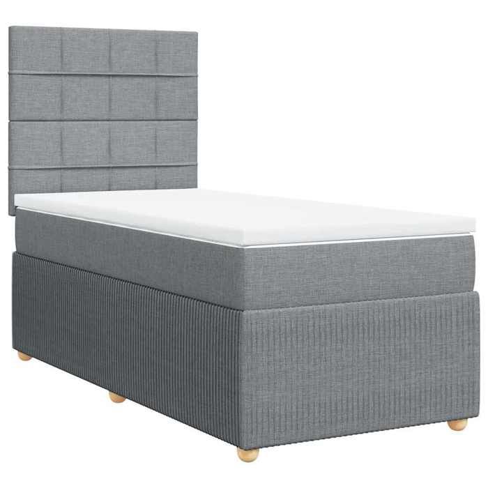 Maison Exclusive - Sommier à lattes de lit et matelas Gris clair 90x190 cm Tissu